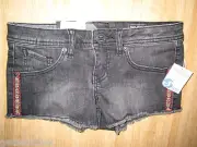 NEW Volcom 1 25 Jean SHORTS DENIM PANTS BOTTOMS Cutoffs Black $55 Retail