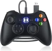 Dinosoo Replacement for Xbox 360 Controller Wired, Upgraded Joystick Compatible Steam Games Windows 11/10/8/7 PC Controller compatible