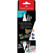 Faber Castell Black Edition Shake & Paint Markers, Black and White, Set of 2