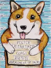 CORGI Mugshot 13x19 Print Poster Dog Art Pembroke Welsh Signed by the Artist