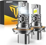 Termitor Upgraded H13/9008 LED Bulbs Hi/Low Beam, 50,000LM 10X Super Brighter, 75000+ Hours Long Service Life, 6500K Cool White, Real 1:1 Halogen Mini Size Fog Light, Plug N Play, Pack of 2