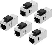 uxcell 5 Pack RJ45 Cat 6 Ethernet Coupler, Cat6 Shielded Coupler Jacks Female to Female Ethernet Adapter, Silver