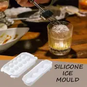 Silicone Ice Cubes Trays Freezer with Lid -Space-Saving Multiple Round Ice Cubes