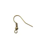 Antiqued Bronze Ear Wires Coil and Bead (50)