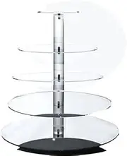 5 Tier Mirrored Effects Round Wedding Acrylic Cupcake Stand Tree Tower Cup Cake Display Dessert Tower