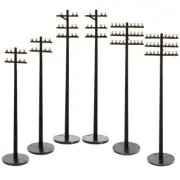 6PCS Telegraph Pole Models Micro Telegraph Poles Plastic Telegraph Poles Models