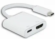 8Ware USB Type-C to HDMI Adapter Cable w/ Type-C Charging Port Cord Data Sync