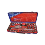 888 Series 39Pcs 1/2" Drive Socket Set - 12 Point Metric / SAE Cr-V Steel
