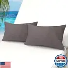 WOLKI Waterproof Outdoor Pillows 12X20 Inch Feather and Down Filled Throw Pil