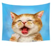 Funny Cats Sleepy Kitten Tapestry