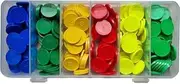 Place Value Disks, Set of 240 Place Value Counters 1000 100 10 1 0.1 and 0.01, Fractions and Decimals, Recycled Plastic, Set of 400, plavalmat® system of colour coded maths manipulatives
