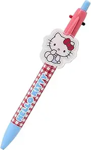 Sanrio 642002 2-Color Ballpoint Pen & Mechanical Pencil Hello Kitty PMMA Ballpoint Pen Ink Color: Black, Red, Retractable with Mascot Clip