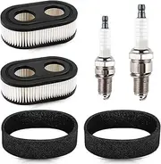 [Rakiyada] 2 PCS 593260 Air Filter with Pre Filter and Spark Plug Fits for Briggs and Stratton 500EX 550EX 575EX 625EX 725EXI Engines, Air Filter Parts for Toro Recycler 22 and Troy Bilt Lawn Mower