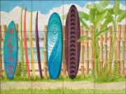 Tropical Tile Backsplash Drew Surf Art Ceramic Mural RW-EJD014