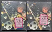Set of 2 - VTG SCRAPBOOK Sports Cover Scrap Book POST BOUND 100 Mounting Pages