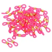 50pcs Eyeglass Chain Connector Strap Holder Chain End Loop Dark Pink Gold