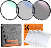 K&F Concept 49mm UV/CPL/ND Professional Lens Filter Kit (3 Pieces), UV Filter + Circular Polarizing Filter + Neutral Density Filter (ND4) + Microfiber Cleaning Cloth + Filter Pouch for Camera Lens