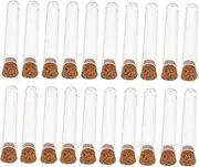 HEALLILY 50Pcs Clear Plastic Test Tubes with Cork Stopper Versatile Storage for Bath Salts Beads Liquids Candies Reusable Containers for Crafts and Home Use