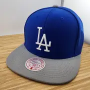 Los Angeles Dodgers Hat, Mitchell & Ness, Cooperstown, Blue & Gray Cap, Snapback