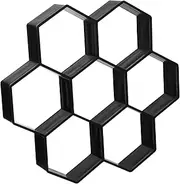 BESPORTBLE Cement Path Mold Outdoor Hexagon Garden Floor Mold Stone Form Patio Slabs Cement Mold for Paths Concrete Molds Decorative Patio Paving Mold DIY Casting Cement Floor Tile Pave Black