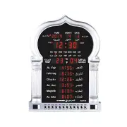 Azan Clock Large for Home Or Masjid with LED Display 5115 Silver