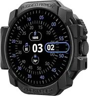 SPIGEN Rugged Armor for Google Pixel Watch 3 45mm Case, Slim Lightweight Design, Precise Cutouts, Flexible TPU Layer Protective Raised Edge Cover - Black