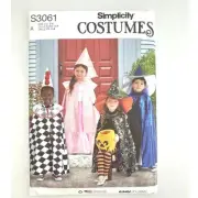 Simplicity Costumes Sewing Pattern S3061 Children’s Princess Clown Witch Uncut