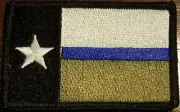 Texas State Flag Patch W/ VELCRO® Brand Fastener Thin Blue Line Emblem #22