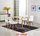 2 x Dining Lounge DSW Kitchen Retro Replica Eiffel Chairs Chair Solid Wood Leg