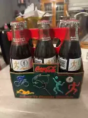 Vtg 1996 Olympic Games Torch Relay Atlanta 6 Pack 8oz Coca Cola Classic Bottles