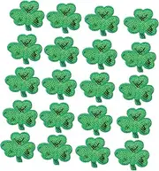 HOODANCOS 1 Set Shamrock Embroidered Patches for Patrick's Sequin Clothes Accessories DIY Sew Decorative Patches for Festive Fashion and Crafts