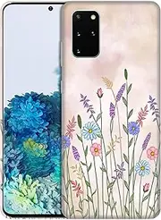 [SuzaCase] Back Case for Samsung Galaxy S20 Plus, Galaxy S20+ Case with Stylish Floral Watercolored Design Printed Cute, Sleek Durable Hardshell Protective Phone Case/Cover for Samsung S20 Plus