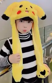 Pokemon Pikachu Plush Beanie Hat With Moving Ears Warm Winter hat