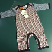 Pumpkin Patch Long Sleeve All In One Striped Soft Easy Use 0 - 3 Months Eclipse