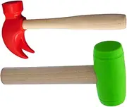 CVUTOVO 2pcs Simulation Mallet with and Red Claw Hammer for Pretend Play Educational Maintenance Tools Enhancing Hand Eye Coordination and Mechanical Skills
