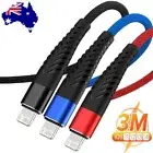 3M Long For Apple iPad Fast Charger Braided Charging USB Cable Data Sync Lead