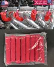8 Pcs 2500° Red Spark Plug Wire Heat Shield Boots Protector Sleeve Fit Nissan.. (for: Nissan)