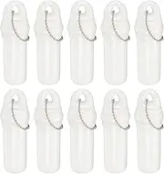 [uxcell] 10Pcs Floating Keychain, Float Key Ring Holder with Waterproof Container, Float Key Pendant for Boating, Fishing, Water Sports, White