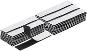sourcing map 48set Hook and Loop Strips with Adhesive 0.6"x4" Double Sided Hook and Loop Tape Nylon Self Sticky Fastener for Home Office Car, Black