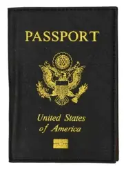 Travel Leather USA Passport Organizer Holder Card Protector Cover Wallet Black