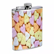 Heart Candies Em1 Flask 8oz Stainless Steel Hip Drinking Whiskey