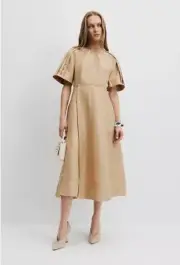 COUNTRY ROAD Size 16, MIDI DRESS, Wheat ), RRP$279.00 BNWT