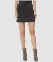 $200 McQ Alexander McQueen Women's Button Up High-Waist Fitted Waist Skirt 27