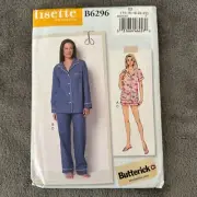 Butterick Pattern 6296 Sz 14-22 Misses Top Shirt Shorts Pants Pajamas Lisette