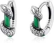 [ZENRUIMING] 925 Sterling Silver Snake Wrap Earrings, Hip Hop Men's Vintage Snake Earrings, 0.55"(1.4cm), Sterling Silver, No Gemstone