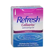 A&Z Pharmaceutical Refresh Celluvisc Lubricant Eye Drops Single-Use Containers, Count of 30 (Pack of 4)