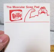 vintage 1960s Brillow Soap Pad advertising memo pad sheet of paper, nice graphic
