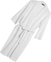 [WESIEVYA] 1 PC Spring Summer Nightgown Bathrobe Cotton Nightgown Hooded Robes for Women Terrycloth Bathrobes for Men Cotton Waffle Robes for Women Spa Robe Couple Robe Polyester White