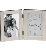 Stunning Bulova Silver Desk Picture Frame Clock