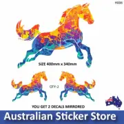 Galloping horse Abstract Decal Stripe for Horse Trailer , float, motorhome, truc